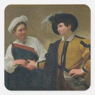 Förmögenhetkassören (La Buona Ventura), c.1594 Fyrkantigt Klistermärke