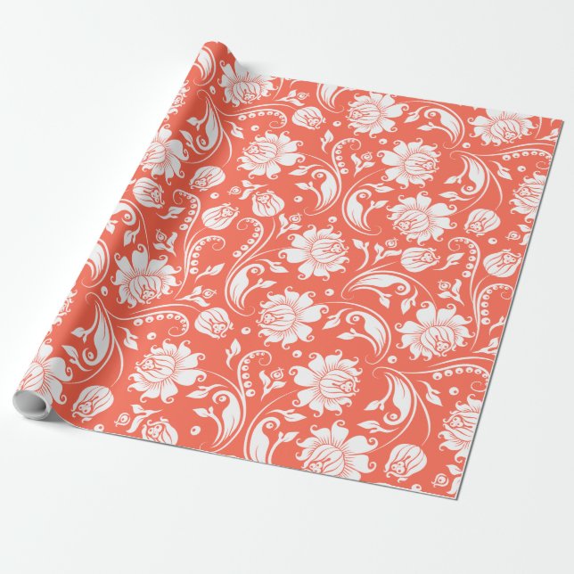 Förmönster för fläckdämpning av elegant, vit och k presentpapper (Utrullad)