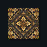 Förmönster för orientalisk Vintage - Svart och gul Canvastryck<br><div class="desc">Förmönster för orientalisk Vintage - Svart och guld</div>