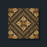 Förmönster för orientalisk Vintage - Svart och gul Canvastryck<br><div class="desc">Förmönster för orientalisk Vintage - Svart och guld</div>