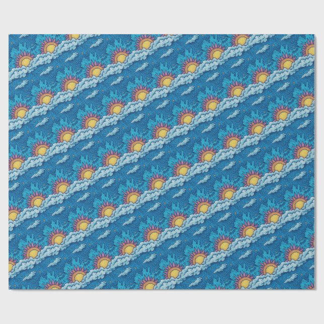 Förmörkelse av skymningsborn sol presentpapper (Platt)