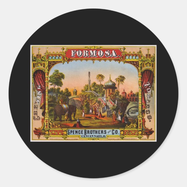 Formosa-tuggtobak Runt Klistermärke (Framsida)