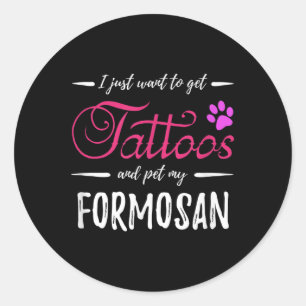 Formosan Hund älskare Tattoo Rolig hund Mamma Gift Runt Klistermärke