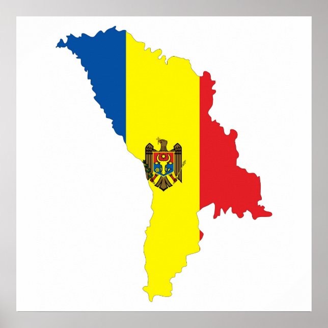 formsymbol för moldova republic land flagga karta poster (Framsidan)