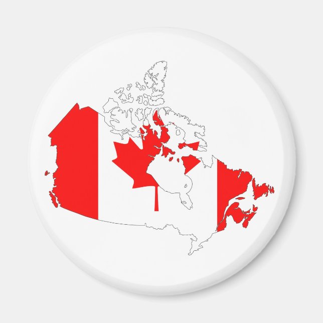 Formsymbolen canada land flagga karta silhuette magnet (Framsidan)