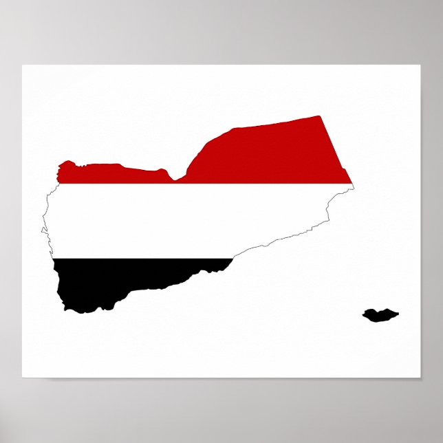 Formsymbolen för yemen land flagga karta poster (Framsidan)