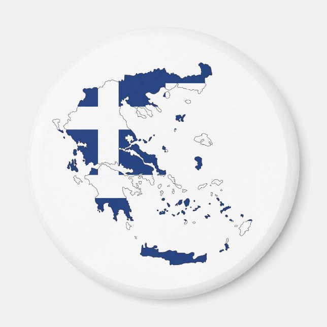 Formsymbolen Greece land flagga karta Magnet (Framsidan)