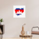Formsymbolen Kambodia land flagga karta silhuette Poster (Living Room 3)