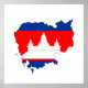 Formsymbolen Kambodia land flagga karta silhuette Poster (Framsidan)