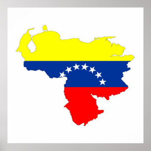 Formsymbolen venezuela land flagga karta poster