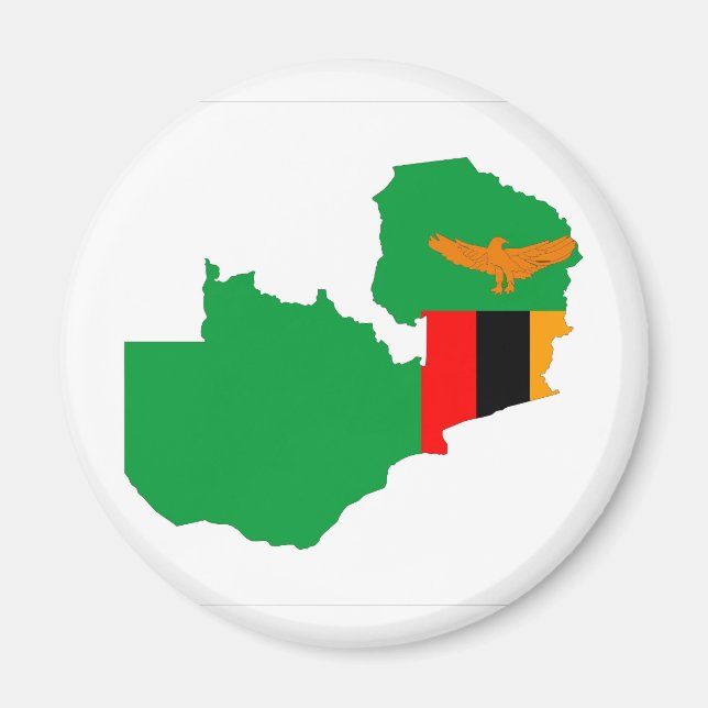 Formsymbolen Zambia land flagga karta Magnet (Framsidan)
