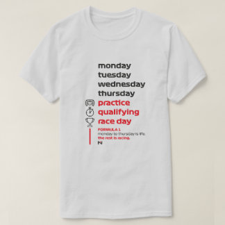 FORMULA 1 RACE WEEK WHITE T SHIRT