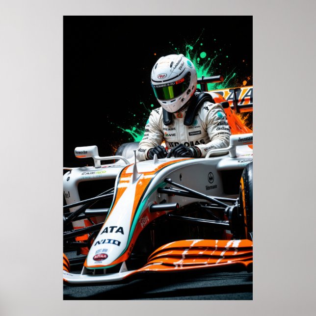 Formula One Racer in Car Ready for High Speed  Poster (Framsidan)