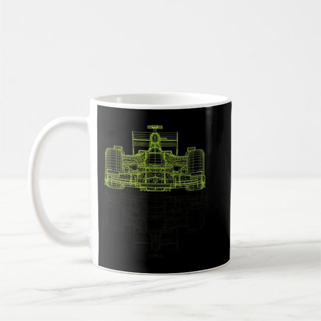 Formula Racing Car Blueprint Mechanical Engineer R Kaffemugg (Vänster)