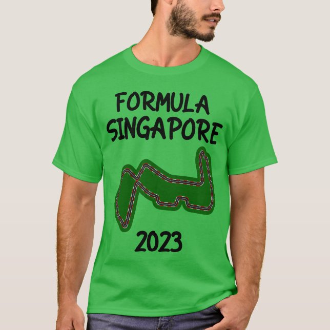 Formula Singapore 2023 Racing Circuit Car Map frie T Shirt (Framsida)