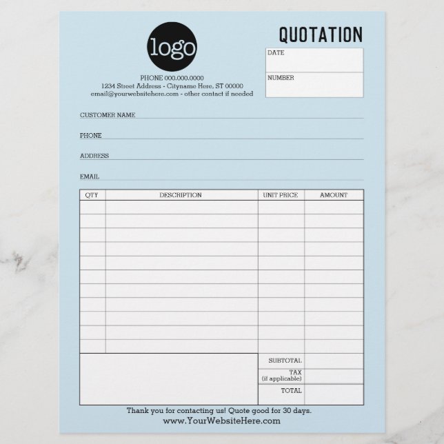 Formulär - Affärsoffert - Anpassningsbarnas typomr Reklamblad (Framsidan)