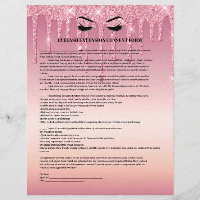 FORMULÄR FÖR FÖRLÄNGNING AV Glitter EYELASH Reklamblad (Framsidan)