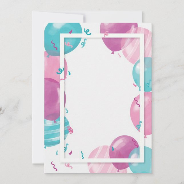 Formulär för kallduschinbjudan för ballonger inbjudningar (Framsida)