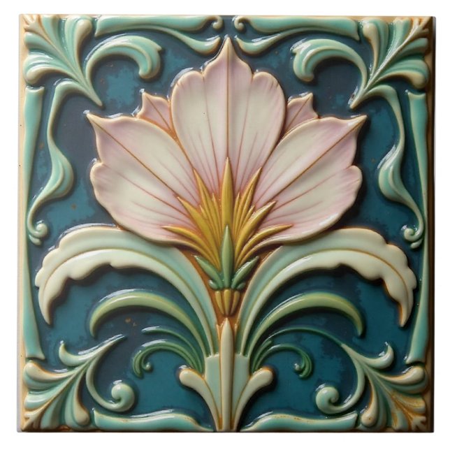 Formulär för mjuk Rosa Blommigt Kakelplatta (Framsidan)