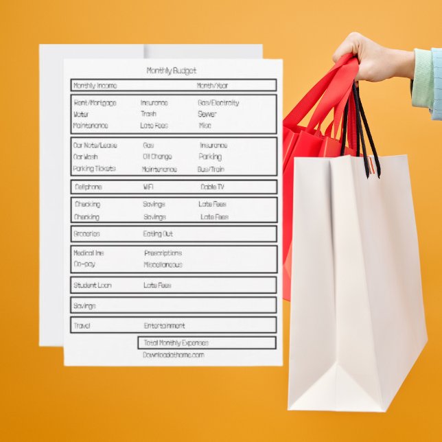 Formulär Månadsbudget. Spåra dina månadsutgifter Julkort (Skapare uppladdad)