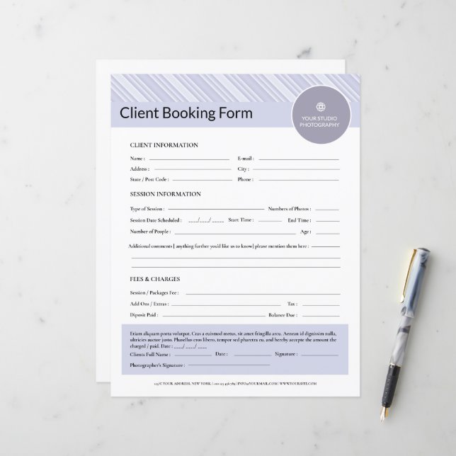 Formulärmall för fotoklientkontrakt (Fram/Back In Situ)