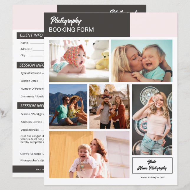 Formulärmall för fotokontrakt (Fram/baksida)