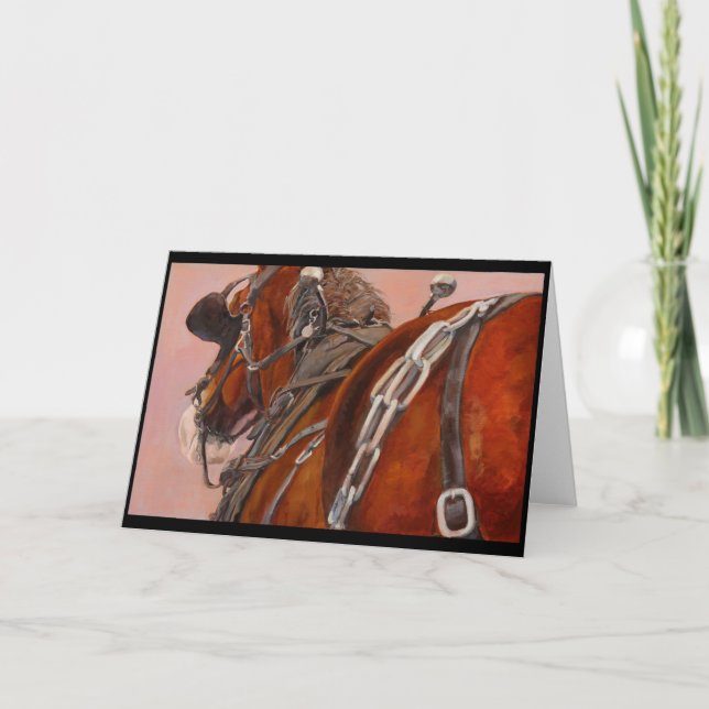 Formulera hästen i selehälsningkort kort (Framsida)