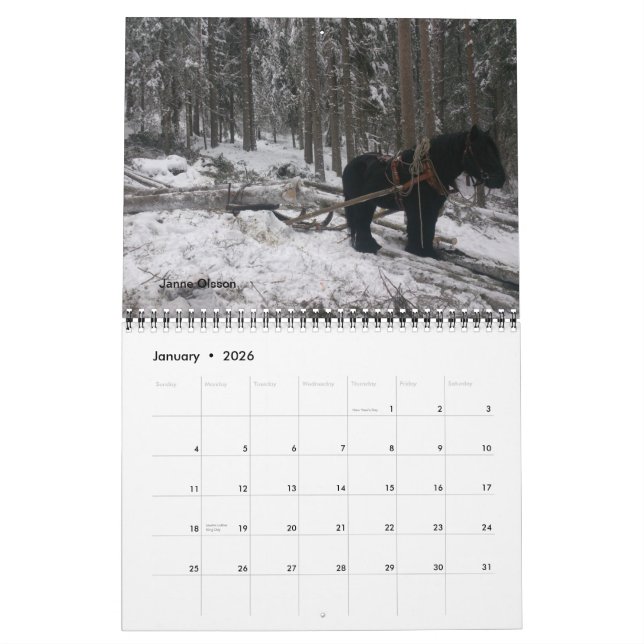 Formulera hästvänkalendern kalender (Jan 2026)