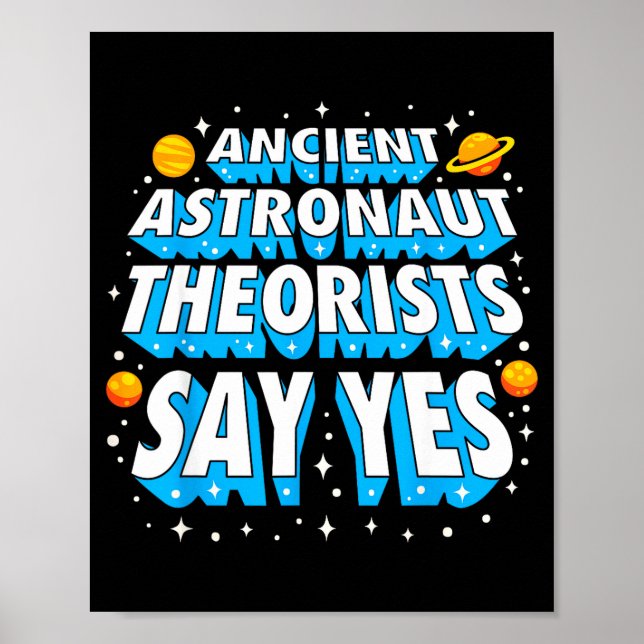 Fornålders Astronautteoretiker Rolig Rymdgalafest Poster (Framsidan)