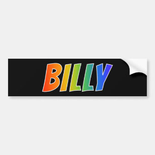 Förnamn "BILLY": Rolig regnbågefärgläggning Bildekal