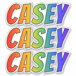 Förnamn "CASEY" med rolig regnbågefärgläggning Klistermärken