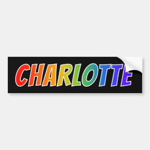 Förnamn "CHARLOTTE": Rolig regnbågefärgläggnin Bildekal