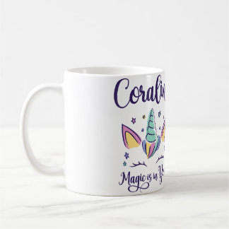Förnamn Coraline Personlig Magi Finns I Dig C Kaffemugg