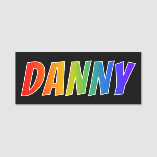 Förnamn "DANNY": Rolig regnbågefärgläggning Namnbricka