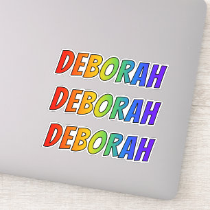 Förnamn "DEBORAH" med rolig regnbågefärgläggni Klistermärken