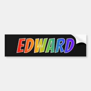Förnamn "EDWARD": Rolig regnbågefärgläggning Bildekal
