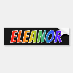 Förnamn "ELEANOR": Rolig regnbågefärgläggning Bildekal