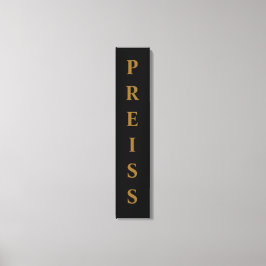 Förnamn/Familj/Efternamn, svart/Guld Canvastryck