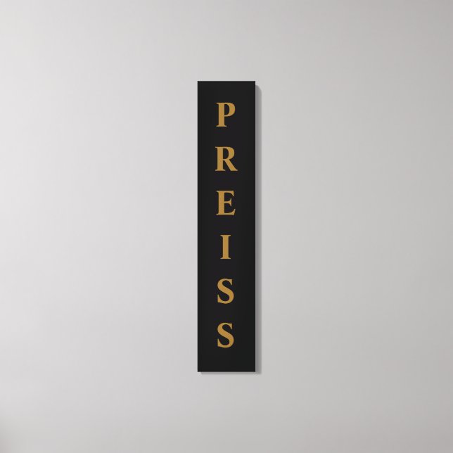 Förnamn/Familj/Efternamn, svart/Guld Canvastryck (Framsida)