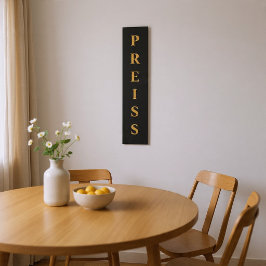 Förnamn/Familj/Efternamn, svart/Guld Canvastryck