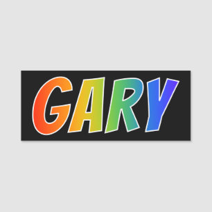Förnamn "GARY": Rolig regnbågefärgläggning Namnbricka