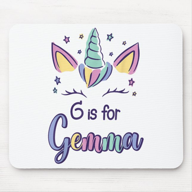 Förnamn Gemma D G Är För Gemma  Musmatta (Framsidan)