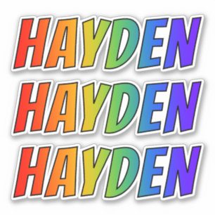 Förnamn "HAYDEN" med rolig regnbågefärgläggnin Klistermärken