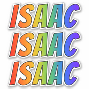 Förnamn "ISAAC" med rolig regnbågefärgläggning Klistermärken