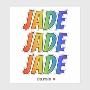 Förnamn "JADE" med rolig regnbågefärgläggning Klistermärken