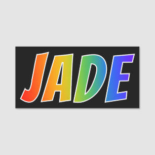 Förnamn "JADE": Rolig regnbågefärgläggning Namnbricka