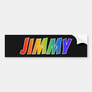 Förnamn "JIMMY": Rolig regnbågefärgläggning Bildekal