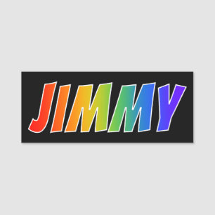 Förnamn "JIMMY": Rolig regnbågefärgläggning Namnbricka