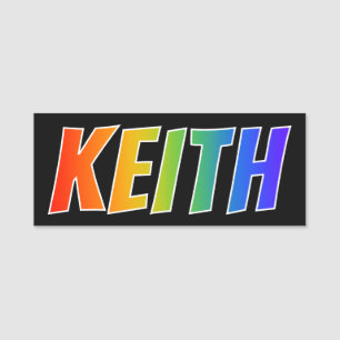 Förnamn "KEITH": Rolig regnbågefärgläggning Namnbricka