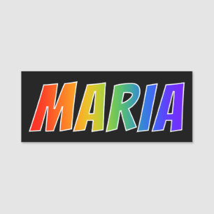 Förnamn "MARIA": Rolig regnbågefärgläggning Namnbricka